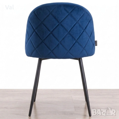 Дизайнерски син стол FARO – тапициран, стабилен и удобен, снимка 5 - Столове - 53991848