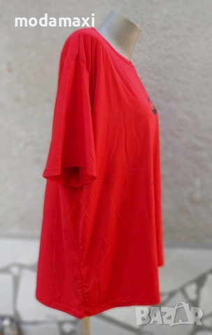 4XL /5XL Нова червена блуза (лице) , снимка 5 - Тениски - 51841025