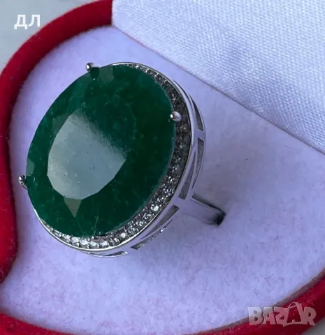 Гривна и пръстен с естествени изумруди, смарагди, снимка 6 - Гривни - 50304079