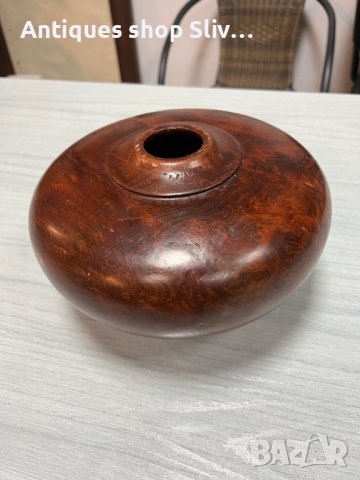 РЪЧНО изработена дървена ваза. №3124, снимка 3 - Антикварни и старинни предмети - 38917802