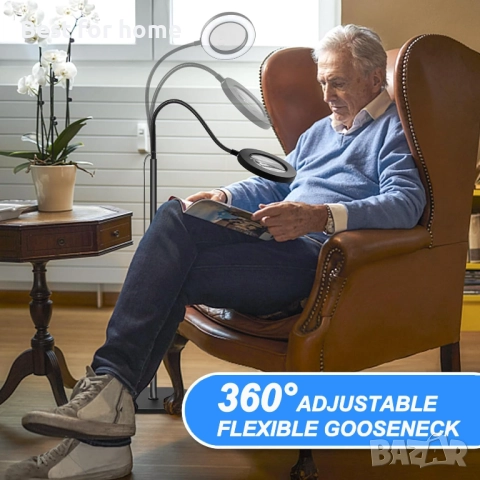 Подова лампа с лупа 5X 10X лупа със светлина с 3 цветни режима, снимка 5 - Други - 52628098