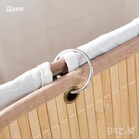 Кош за пране, бамбук, 72L SONGMICS, снимка 7 - Други стоки за дома - 51983439
