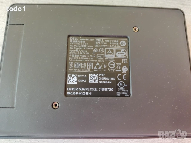 Докинг-станция Dell Dock WD15, USB-C, зарядно 180W, снимка 2 - Лаптоп аксесоари - 54266164