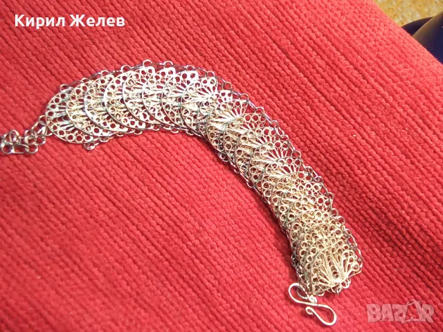 СТАРА НЕЖНА ФИЛИГРАННА СРЕБЪРНА ГРИВНА СРЕБРО 925 РЕТРО БИЖУ ФИНА МАЙСТОРСКА РЪЧНА ИЗРАБОТКА 47940, снимка 16 - Антикварни и старинни предмети - 48476539
