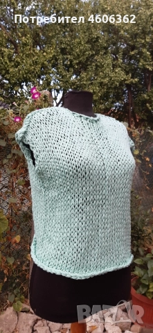 ръчно изплетен пуловер памук, снимка 4 - Блузи с дълъг ръкав и пуловери - 51876392