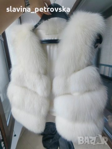 Елече от сребърна лисица, снимка 3 - Елеци - 51643568