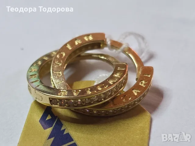 Златни обеци Булгари 2.94гр 14к, снимка 4 - Обеци - 56269228