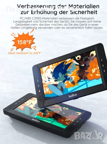 BOIFUN BFN-101 DVD плейър за кола 2 монитора 1024x600 HD 10,5 инча с батерия USB,AV вход/изход,FM , снимка 9 - Аксесоари и консумативи - 50737200