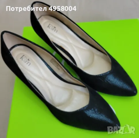 Дамски черни обувки K&M, размер 38, снимка 2 - Дамски елегантни обувки - 56208049