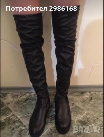 Черни ботуши-Чизми, снимка 4 - Дамски ботуши - 31879314