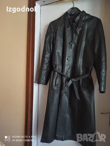 Дамско дълго палто, манто от естествена кожа 