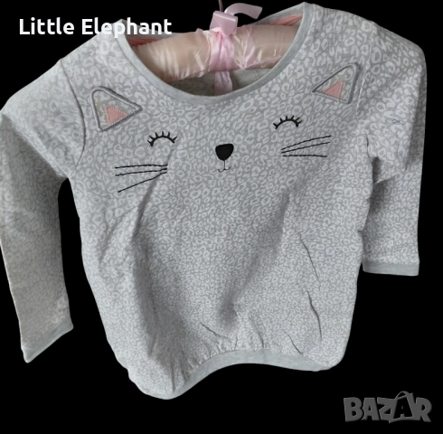 Рокличка с котенце за 5-6 год мом леопардов принт сив,Англия/нова