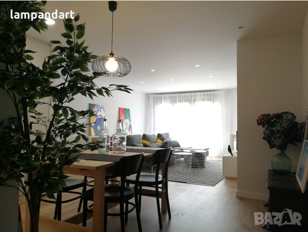 Висящ полилей пендел в черно, снимка 4 - Лампи за таван - 31124166