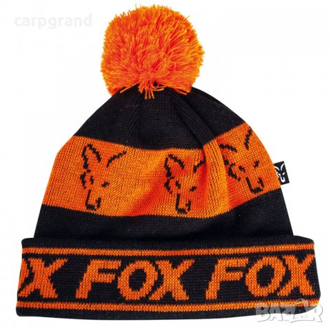 Шапка зимна FOX BLACK & ORANGE Lined Bobble