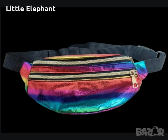 ​🌈 Цветна Металик Чанта за Кръст „Дъга“ – Бъди забележима! 🌈/нова