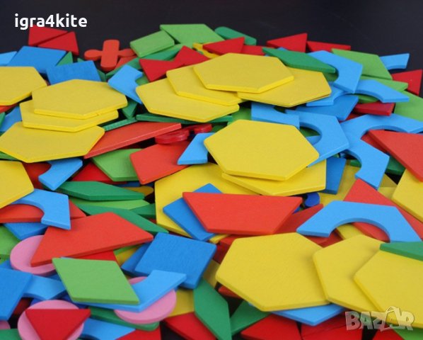 НАМАЛЕНА ЦЕНА ! дървена мозайка - конструктор с 250 части със карти, снимка 2 - Образователни игри - 31869765