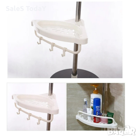 Рафт за баня, Многоъгълен рафт и органайзер за баня и кухня, снимка 7 - Органайзери - 33262319