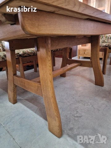 К-т Масивна Пейка-3-ка,Разтегателна Трапезна Маса +3бр.Стола-внос от Германия!, снимка 6 - Маси - 53885996