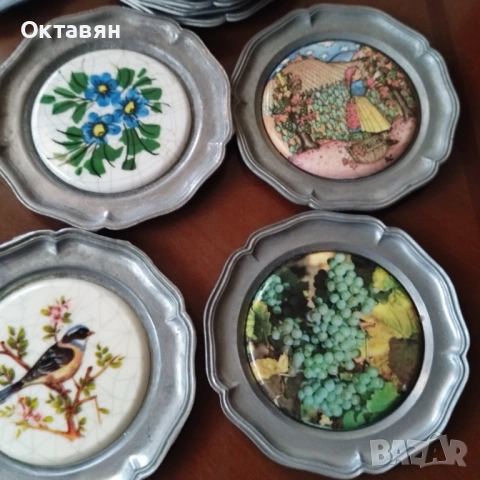 Калаени  чинийки за стена ,подложки за чаши, снимка 7 - Антикварни и старинни предмети - 53175569