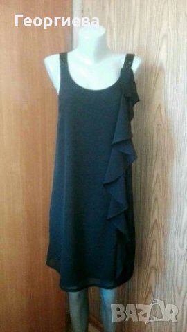 Рокля в черно, с къдрица - свободна талия ПРОМОЦИЯ 👗🍀S,M👗🍀арт.2020, снимка 2 - Рокли - 29868473