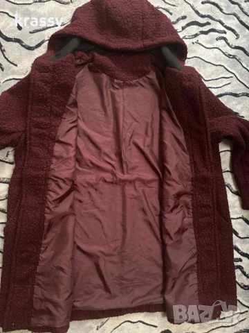 НОВО голямо страхотно дамско палто с качулка (размер 3ХЛ), снимка 2 - Палта, манта - 53097577