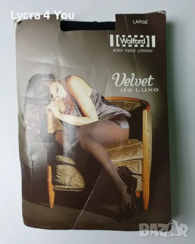 Wolford Velvet de Luxe луксозен черен дамски чорапогащник 40 ден, снимка 7 - Бельо - 56240245
