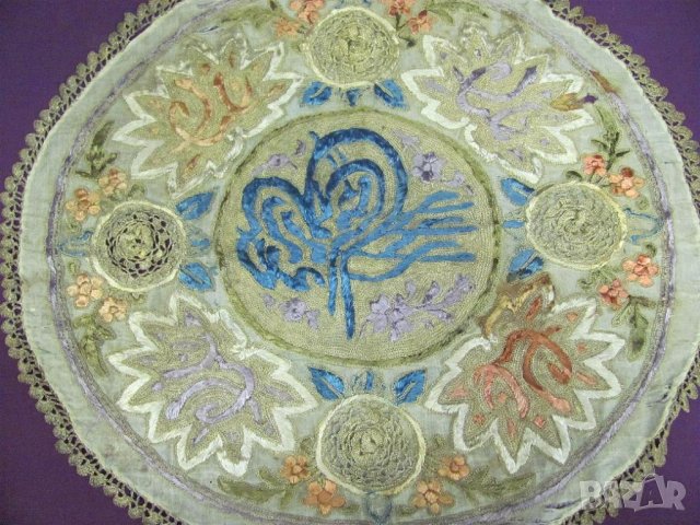 19 век Ислям Отоман Пошивка Сърма и Тугра, снимка 2 - Антикварни и старинни предмети - 36590256