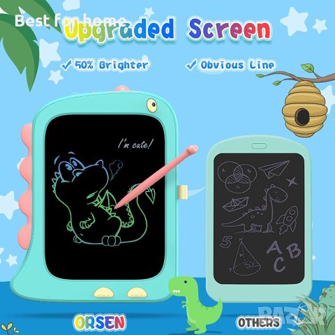ORSEN LCD таблет за писане 8,5-инчова дъска с динозаври, снимка 5 - Образователни игри - 40732314