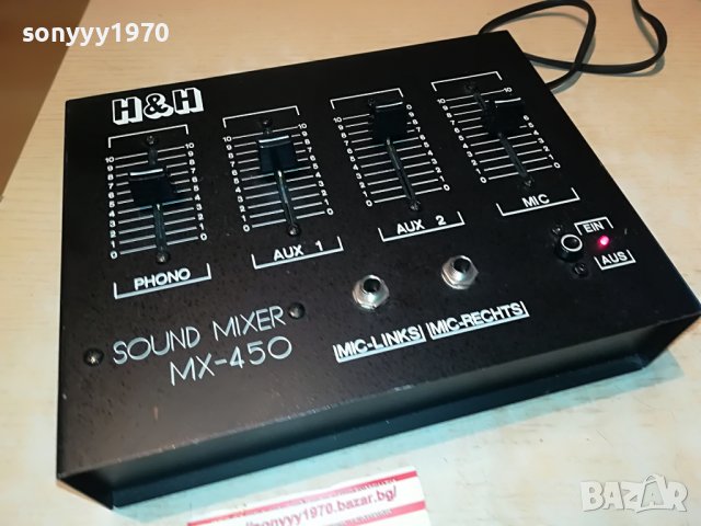 H & H MX-450 SOUND MIXER-ВНОС FRANCE 2707221323L, снимка 3 - Ресийвъри, усилватели, смесителни пултове - 37513722