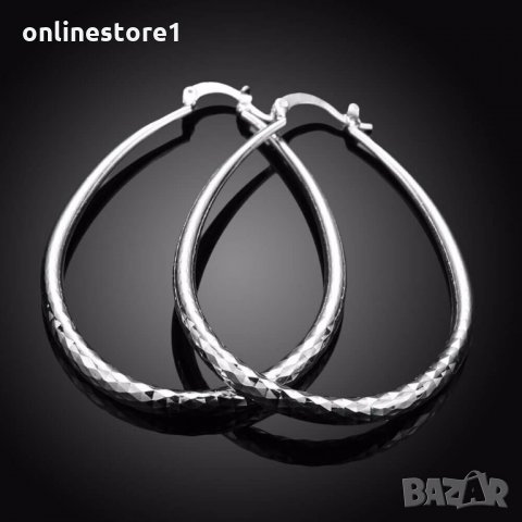 Сребърни обеци - Халки Форевър 925 Код BH330, снимка 3 - Обеци - 29651449