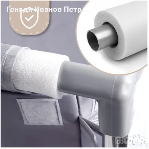 Бебешка кошара за игра и почивка, 120x120 см, сива, снимка 12 - Кошарки - 56137125