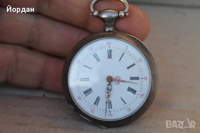 Стар Швейцарсйки сребърен джобен часовник , снимка 2 - Други ценни предмети - 48942656