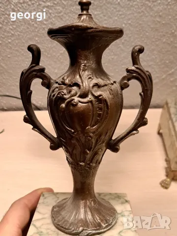 два френски ретро свещника с мраморен пиедестал , снимка 5 - Декорация за дома - 48454332