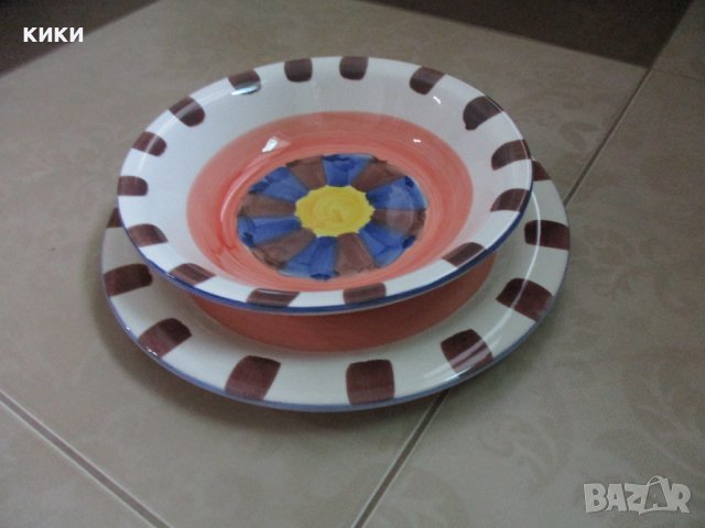 Ръчно рисувани керамични чинии, снимка 1 - Сервизи - 39389422