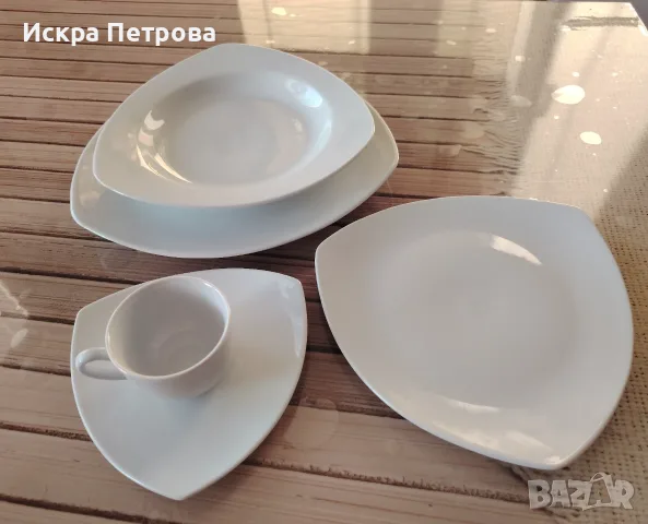Порцеланов троен сет + чаша за кафе, снимка 4 - Чинии - 56320583