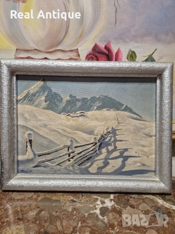 Стара страхотна антикварна картина авторска масло върху платно , снимка 2 - Антикварни и старинни предмети - 54224122