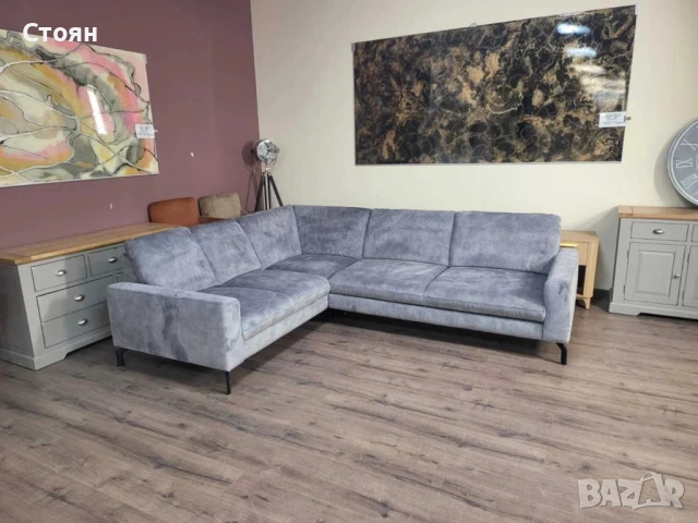 ПРОМОЦИЯ!!! Сив ъглов диван от плат с функция сън MM-ZE1126