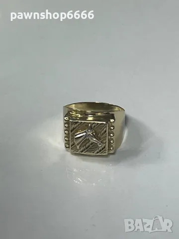 Златен мъжки пръстен 14 карата, снимка 2 - Пръстени - 49087863