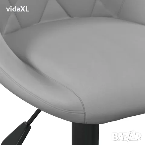 vidaXL Бар табуретки, 2 бр, светлосиви, кадифе, снимка 8 - Столове - 56147105