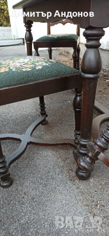 Маса с 4 стола - Дърво, снимка 6 - Маси - 42462201