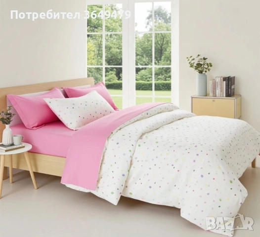 Спален комплект от 6 части с ластик, снимка 2 - Спално бельо - 54208115