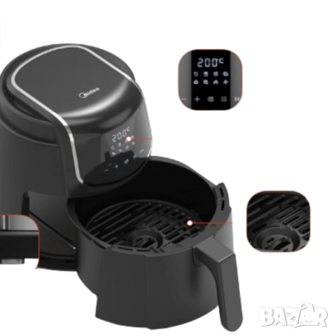 Фритюрник с горещ въздух Midea InnerChef Crispy – MF-CN40C2, снимка 7 - Друга електроника - 51857889