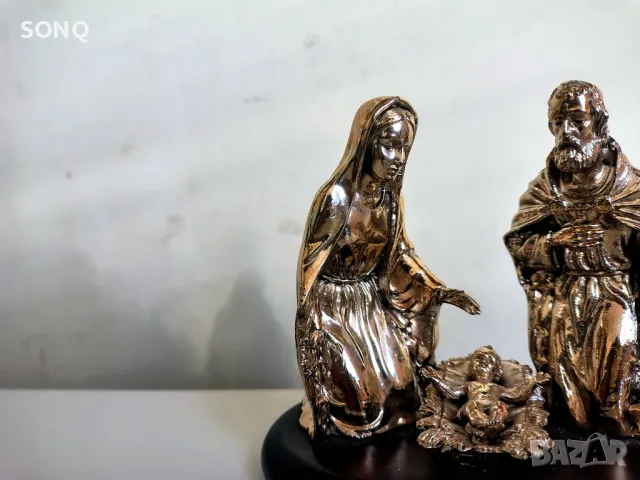 Уникално Красива Посребрена Фигура-Рождество Христово, снимка 3 - Антикварни и старинни предмети - 49601107