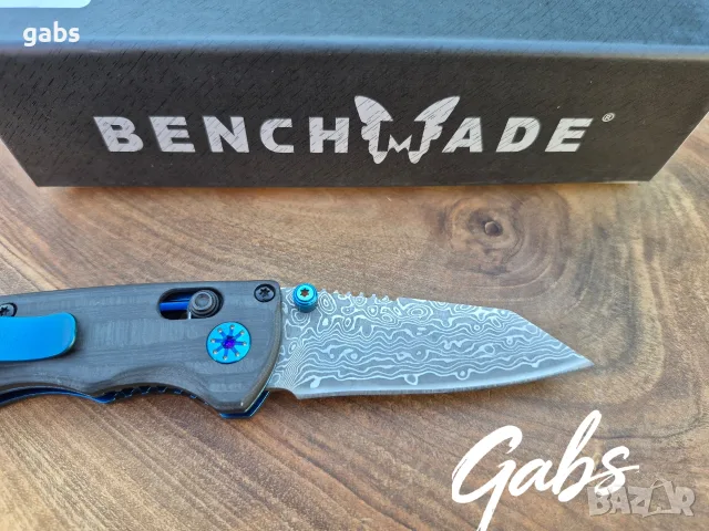 Сгъваем нож Benchmade Full Immunity 290-241 Gold Class,CPM Damaskus,Carbon, снимка 6 - Ножове - 55742947