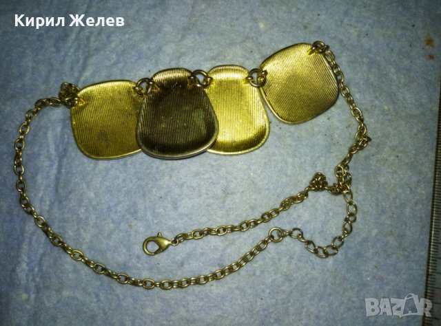 ЕФЕКТНО ЗЛАТИСТО МОДНО АРТ КОЛИЕ ОГЪРЛИЦА с ЕМАЙЛ ЛАК 20289, снимка 4 - Колиета, медальони, синджири - 42088513