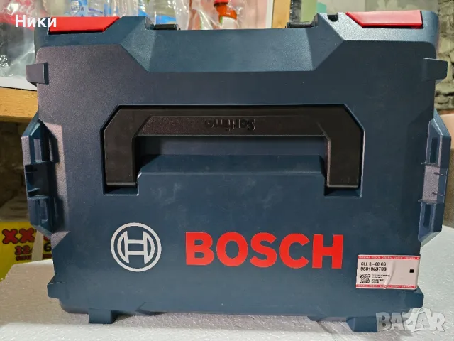 Лазерен нивелир Bosch GLL 3-80 CG, 30м, с батерия, зарядно и аксесоари