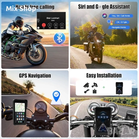 SIXWIN Нова Преносима GPS навигация за мотоциклети Безжична мотоциклетна система, снимка 6 - Друга електроника - 53925099