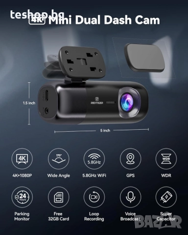 Автомобилна камера 4K предна и задна REDTIGER F9, снимка 2 - Аксесоари и консумативи - 52256574