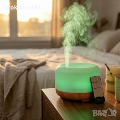 Арома дифузер - овлажнител за въздух с дистанционно управление, снимка 8 - Ароматизатори - 54082625