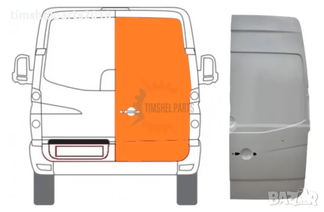 Ремонтен панел задна врата за Mercedes Sprinter 906 , VW CRAFTER след 2006 год. - Пасажерска Страна